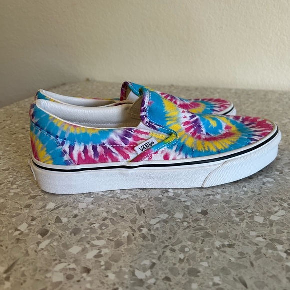 NWOT Vans Unisex M-5 W-6.5 colorful Tie-Dye Slip-On Sneakers - Picture 2 of 7